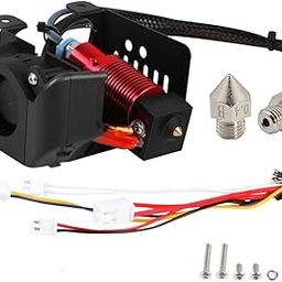 Original Full Assembled Extruder Hotend Heater Blue PTFE Tube Kit with Extra 2pcs Plated Brass Nozzle 0.4mm for Creality CR-10S PRO, CR10S PRO V2, CR-10 MAX 3D Printer Accessories-60