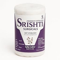 Srishti Surgicals Absorbent Cotton Roll 400g For Makeup remover,Baby care, First Aid,Beauty Care, Facial Cleaning,Salon, Multipurpose cotton-26