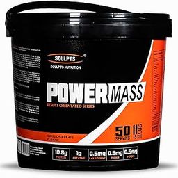 Sculpts Nutrition Power Mass | Mass Gainer for Men & Women | 10.8g Protein, 0.5g L-Glutamine & 13+ Multivitamins & Minerals | Rich Chocolate Flavour Muscle Gainer - 5kg-5