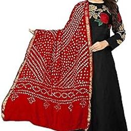 Women's Bandhani Silk Dupatta With Bandhej Work Panna"40" And Length 2.40 Meter-picture-35