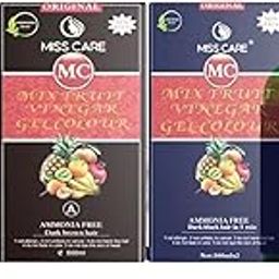 Miss Care Professional Mix Fruit Vinegar Hair Gel Colour (Natural Black & Brown), Ammonia-Free,500ml Each Set of 4 Bottles Combo (2000ML)-19