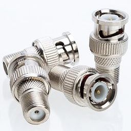 BNC Male Plug to F Female Jack Adapter Coax Connector (10/20/30/50/100 Pack) (100)-24