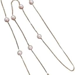 BARBUDDY Unisex Gold Chain And Pearl Beads Chain For Spectacle Sunglass Glasses Reading Glasses Chain Mask Chain Necklace chain-50
