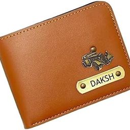 Men's Leather Personalised Name with Logo Wallet - Tan Color-picture-45