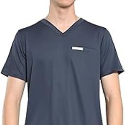 Men's V-Neck Scrub Top 1 Inside Pocket U.S. Military Grade Antimicrobial Protection - TGA Approved - Wicks Moisture - Superior Thermoregulation-image-49