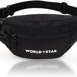 Polyester Waist Pack Travel Handy Hiking Zip Pouch Document Money Phone Belt Sport Bag for Men and Women and Adult | Black | Rock Black Waist Bag-image-88