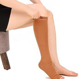 Medilink Medical Compression Stocking Above Knee (Pure Cotton Thigh length ) For Varicose Veins, calf & Thigh support, pain relief-image-66
