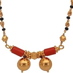 Traditional Mangalsutra Black Beads and vati 30 inch Length One Gram Gold Plated For Women and Girls-image-57