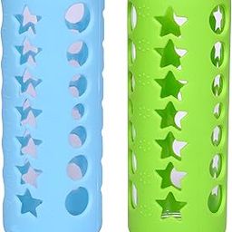 THE LITTLE LOOKERS Baby Feeding Bottle Silicone Warmer Cover | Sleeve Holder | Insulated Protection for New Borns | Infants Babies (Pack of 2) (Green & Blue, 240 ML)-picture-10