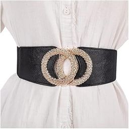 Elastic Fabric Waist Belt for Dress One Piece Stylish Circle-Shaped Design Stretchy Big Designer Broad Ladies Belt for Women Dresses Fancy Stretchable - Free Size-image-7