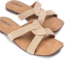 � flat jute sliders for women, stylish footwear belt slippers, girls womens comfort beach open toe foot wear, new latest ladies flats, support strap slides design, White-image-45