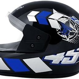 STISS Strong and Durable Stylish Matt Finish Full Face Scooty and Motorbike Helmet | Scratch Resistance and Silicone Glass Protection - Blue-picture-10