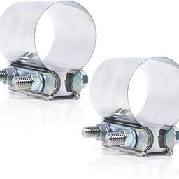 Emotor Universal 3 inch Butt Joint Exhaust Clamp Stainless Steel Lap Joint Band Clamp(2 Pieces)-image-64