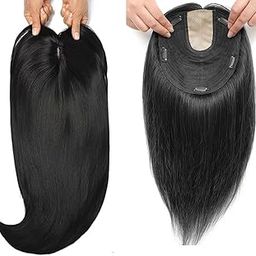 VIVIAN 5 Clip Matt Hair topper for Women Natural Color | 22 Inch Women Hair Toppers Clip in Hair Extension (Natural Black)-image-45