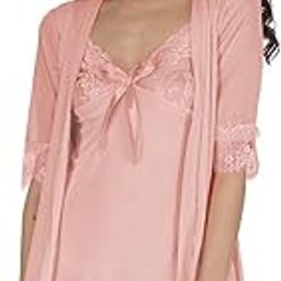 Women's 3Pcs Lingerie Chemise and Robe Sexy Nightgown Babydoll Sleepwear-image-75