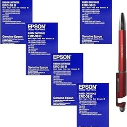 Epson Erc-38B Black (Set Of 5) With Itglobal 3In1 Multi-Function Mobile Phone Stand, Stylus Pen, Anti-Metal Texture Rotating Ballpoint Pen (Very Colors) Erc 38 B 38B Smartphone-picture-31