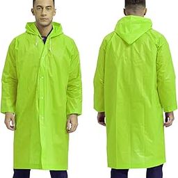 Men's EVA Waterproof Unisex Hooded Rain Coat | Poncho Raincoat for Camping, Hiking & Travelling (Pack of 1)-37
