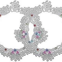 Beautiful Silver Plated Bridal Payal For Women One Pair Alloy Anklet (Pack of 2) D251D252-image-25