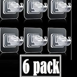 Self Adhesive Curtain Rod Holder without Drill/Curtain Rod Hooks Nail Free Adjustable Curtain Hangers Wall Hook (6 PCS)-12