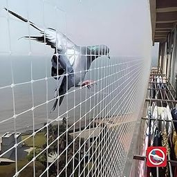 ESSOTI Uv Stabilized Bird Net/Anti Bird Net/Pigeon Net / (6 X 12Ft)-25Mm Hole15 Ply With Attached Corner Ropes & Installation Kit/Size, White-20