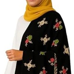 Hijabz By Maaz - Women's Traditional Fully Embroidered Rayon Soft Long Skin-Friendly Namaz Hijab/Shawl/Wrap (2.25 Meters) – Ideal for All Occasions-image-34
