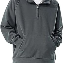 Half Zipper Hooded Sweatshirt for Men-image-73