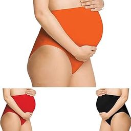 Maternity Hygiene Panties, Over-The-Belly Pantie for Women's Post and Pre Pregnancy. Available in a Variety of Colors and Sizes - PinkPurple-image-48