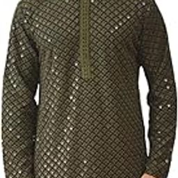 Men's Sequin Embroidered Pure Cotton Kurtas.-image-84
