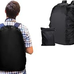 Fully Rain Bag Cover Waterproof Bag Cover for Rain Elastic Adjustable Rain Cover with Pouch for Trekking Bags,School Bag Cover and Luggage Bag Cover Black-image-12