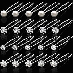 12 Pcs Wedding Hair Pins For Bridal | Elegant Silver Rhinestone Pearl Hair Clips, Stylish Shape Hair Accessories For Brides, Bridesmaids, Women, And Girls-image-30