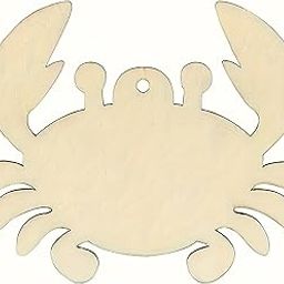 American Elm 10 Pcs Wooden Crab Cutouts for DIY Crafts MDF Wood Shapes Retro Style Home Decor for Birthday, Party, Beach Theme, Nautical Wedding, Painting & Art Projects.-picture-30