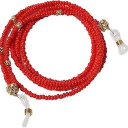 handmade glasses chain, Spectacle Cord with 100 cm Length Sunglass Strap,red moti and golden diamond shine stone sunglasses spectacles chain [JC-16SR]-image-75