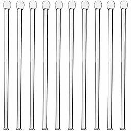 VVS Glass stirring rod with flat face, paddle set of 12 pcs 200mmx6mm long stirrer,export quality multipurpose for cocktail or liquid chemicals laboratory-4
