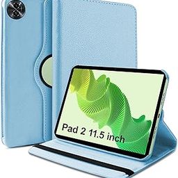 TGK Rotating Cover for realme Pad 2 11.5 inch Tablet Case 360 Degree Leather Smart Flip (Sky Blue)-image-49