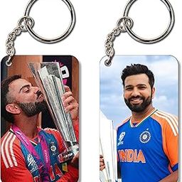 2 Combo Chabi Ring Virat & Rohit Key Chains for Cricket Fans, Bike, Scooty, Bags, Car-picture-13