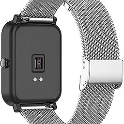 Metal Mesh Stainless Steel Loop Compatible with OYV TGW101, TGW008/TouchElex TGW008 Watch Band for Women&Men Wristbands Bracelet Adjustable Band Strap Replacement Bands for OYV TGW101 Smartwatch-image-48