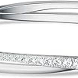 Hyperbola bangle for women, White, Rhodium plated-image-43