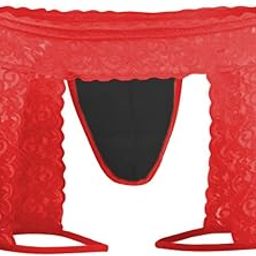 Men's Lace Mesh G-String Thong Underwear for Men, Black Regular Fit (S,M,L)-picture-53