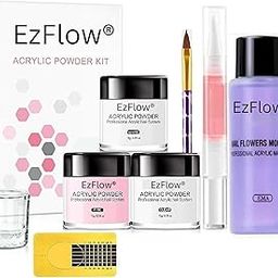 Acrylic Nail Extension Kit Art - Acrylic powder and monomer Crystal Powder, glass cup and Cuticle Revitalizer Oil tools Set-55