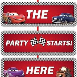 Party Propz Car Theme Decoration For Birthday- Hanging Banner for Decoration(Cardstock) | Mcqueen Car Theme Birthday Decoration | Happy Birthday Decoration For Kids | Mcqueen Car Theme Birthday Banner-image-63