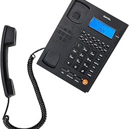 Landline Phone Rugtel RT301 Caller Id Corded Landline Phone with 16 Digit LCD Display & Adjustable Contrast,12 One Touch Memory Keys, 2 Way Speaker Phone, Music On Hold etc. (Black) (Make in India)-60