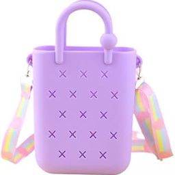 3Xbeach Tote Bag Fashion Portable Open Hole Tote Bag Organizer Beach Holes Bag Violet Bag | Womens Handbags & Bags-image-15