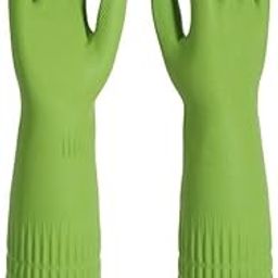 Moxtiza Dishwashing Gloves, Reusable Kitchen,Household and Industrial Cleaning Gloves, Long Sleeve, Thick Latex, Cleaning, Washing, Working, Painting, Gardening Gloves (Green 1pair)-image-38