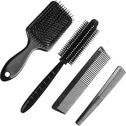 GITGRNTH Professional 4-Piece Hair Brush and Comb Set - Includes Paddle Brush, Round Styling Brush, Fine Tooth Comb, and Wide Tooth Comb - Detangling, Smoothing & Styling for All Hair Types - Ideal for Home & Salon Use (4 Pieces [Paddle + Round + Small + Big])-17
