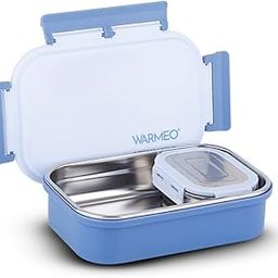 WARMEO Aroma Insulated Stainless Steel Airtight Leak-Proof Lunch Box with Clip Lock Lid,Light Weight, Easy to Clean, Perfect for Office, School, Picnic & Travelling, Combo(800ml+150 ml), Blue-image-51