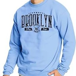 Men's Polyester Brooklyn Printed Sweatshirt Sky Blue-image-32