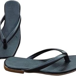 Classic Black Flip Flops, Textured Sole, Casual Beach Sandals-picture-14