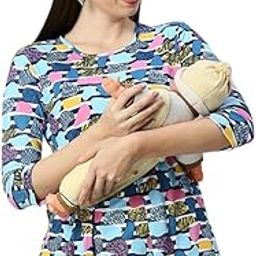 Maternity Tops for Women | Stylish Zipless Feeding Tunic Shirt with Breastfeeding Access in Knitted Hosiery for Pre & Post Pregnancy-image-45