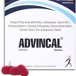 All-in-One Calcium Tablets with Omega-3 Fatty Acids, Vitamin K2-7, Magnesium & Zinc | High-Absorption | for Strong Bones, Joints & Muscles | Men & Women | 30 Tablets, Pack of 3-20