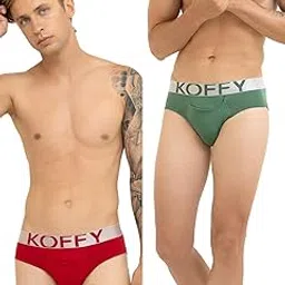 koffy Men’s Premium Cotton Lycra Brief with Minus Cutting Pouch| Silver Metallic Elastic| 4 Way Stretch| Wrinkle Free| Pack of 1-picture-5